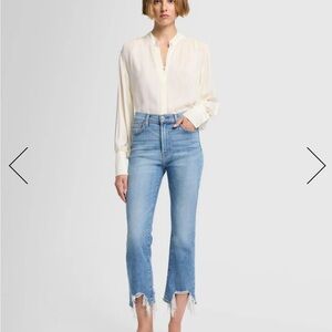7 For All Mankind HIGH WAIST SLIM KICK WITH LONG SIDE HEM 25